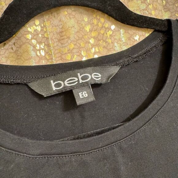 Bebe Y2K Black White Logo Bodycon Tank Top Mini Dress XL (EG) - Picture 3 of 6